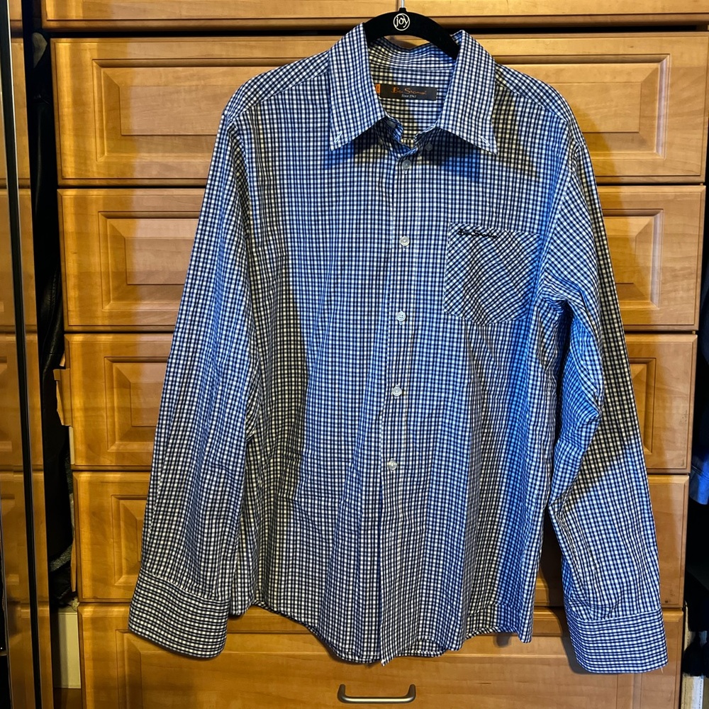 Blue plaid men’s Ben Sherman dress shirt - size XL